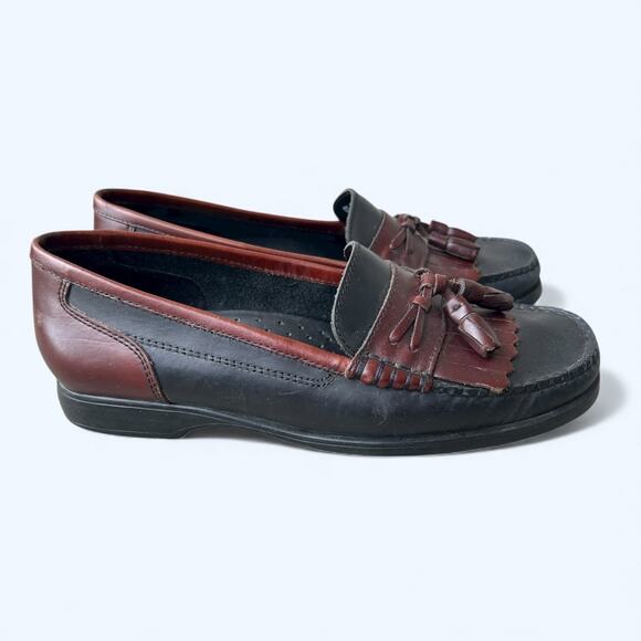 G.H. Bass Weejuns Setta Tassel Loafers Causal Moc Toe Men's Sz 8 M Black Brown - Picture 8 of 9